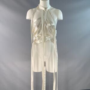 KHAITE Size S Beige Viscose Straps Harness Dress Top